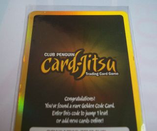Disney CLUB PENGUIN Card Jitsu Water Series ULTRA RARE GOLDEN CODE 