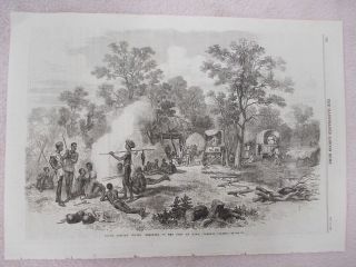 South Africa Daka Village Valley People Costumes Scene 1869 Antique 