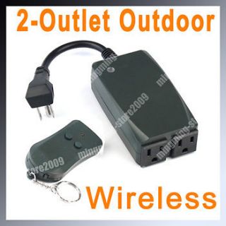 NEW OUTDOOR WIRELESS REMOTE CONTROL POWER OUTLET SWITCH