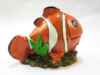 Orange Clown fish Bubble maker Decoration/Ornament For Fish Tank (SHIP 
