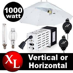 1000 Watt HPS MH Parabolic Horizontal Vertical Grow Light Kit 
