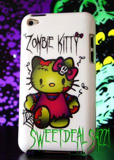 White Apple iPod Touch 4th Gen Hello Kitty Zombie Scary Dead Case 8 32 