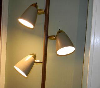 Newly listed Vintage Retro Mid Century 60s Tension Pole Lamp 3 Cone 