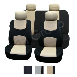 Fabric Seat Covers Airbag Compatible & Split Rear W. 4 Detachable 