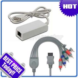 USB LAN ADAPTER CONNECTOR+COMP​ONENT HD AV CABLE FOR Wii