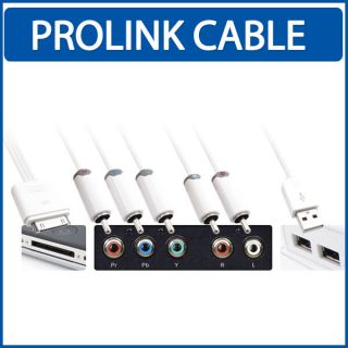 KW PROLINK PMM Apple Dock Connector to Component A/V Cable with USB 