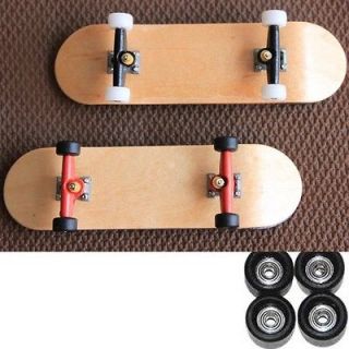 lot 2 Bearing Wheels Wooden Deck Fingerboard Skateboards Children xmas 