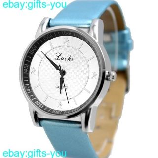   Dial Light Blue Band Cheap Price  Unisex Simple Watch