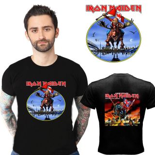 NEW IRON MAIDEN CANADA TOUR 2012 MOOSE LOGO TWO SIDE BLACK SHIRT S,M,L 