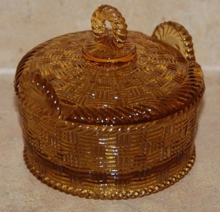 Amber PORTIEUX VALLERYSTHAL Basket Weave Jam Jar Dish