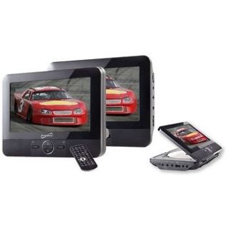 Supersonic 7” Dual Screen DVD Player with USB/SD Inputs Mount 