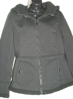 Weatherproof Sherpa Lined Hoodie Full Zip Softshell Fabric Jacket Coat 