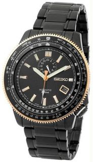 Seiko Watch SSA008 Mens Black Superior Automatic Black Dial 