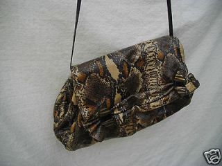 SHARIF Handbag Vintage Snakeskin Leather Shoulder Bag / Clutch 