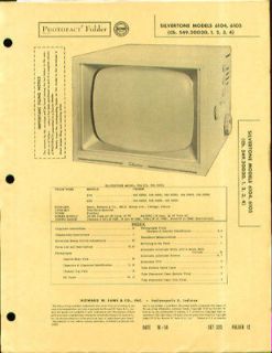 Silvertone TV 6104 6105 Photofact Folder 1956