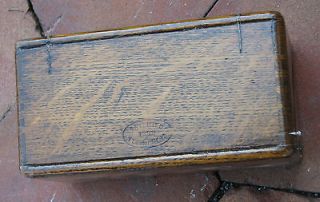 OAK Box Wood Antique 1889 SINGER Sewing Tool Case Lined Collapsible 