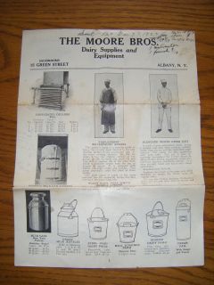 Dairy Supplies and Equipment 1923 brochure Moore Bros. Albany, NY