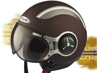 MOMO style Matte Coffee DOT Open Face Helmet Motorcycle scooter M L XL 
