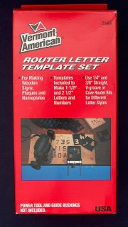 NEW VERMONT AMERICAN ROUTER NUMBERS & LETTERS TEMPLATES