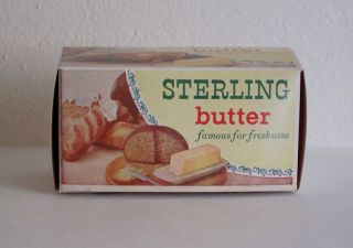 Vintage Sterling Butter Box Sterling Dairy Milk Co. Wauseon OH Ohio