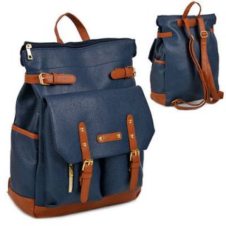   Mens Unisex vintage style backpack school hot item trend bag Navy