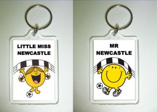 Mr Man / Little Miss Newcastle United FC Keyring Football Mr Men Xmas 