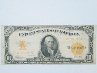 1922 $10 Large Size United States GOLD Certificate Currency Note