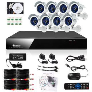 Zmodo 8 Outdoor Surveillance Camera System CCTV DVR 8CH Channel 500GB 