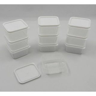 50 New Mini Small Plastic Craft Storage Containers w Lids   Rectangle 
