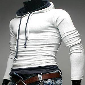 Mens Premium Design Double string hoodie T shirts _ (White, Size M)on 