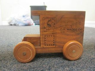 TOYSTALGIA ~ D.R. Magee Co. ~ Wood Armored Truck Bank Car Wooden 1984 