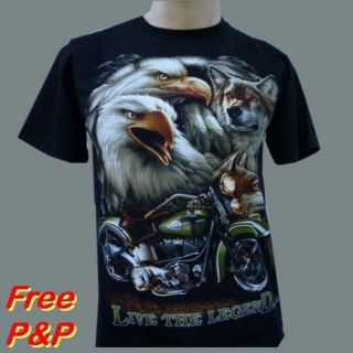 Biker Eagle Harley Motorbike Angels Wolf T Shirt New