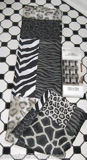 ANIMAL PRINT Zuma ZEBRA leopard Fabric Shower Curtain SAFARI BLACK 