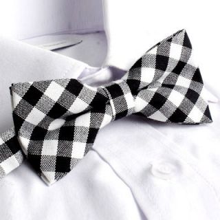   Check Bow Tie★Luxury Cotton Checked/Wedding/Tie/tuxido/Children tie