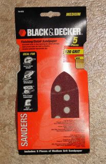 Black & Decker 74 672,120 grit,Medium,Me​ga Mouse Sander Sandpaper 5 