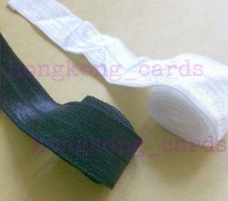 10yds Black White Shiny Satin FOE Foldover Elastic Sewing Craft