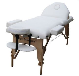 Cream Portable Reiki Massage Table Tattoo Spa Beauty Facial Bed Supply 