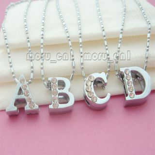   CZ Gems A TO Z Alphabet Letter 26+ Initial Necklace Made in Korea