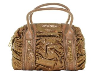 Charm and Luck Gold Brass Purse Bowler Style Bag