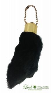 Lucky Rabbits Foot Key Ring in Natural Black (Charm)