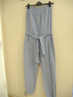   Unknown JUNIOR XL 15 17 belted denim Chambray Jumpsuit Strapless