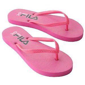 SPORT Flip Flops Footwear FILA Breast Cancer Awareness Pink New
