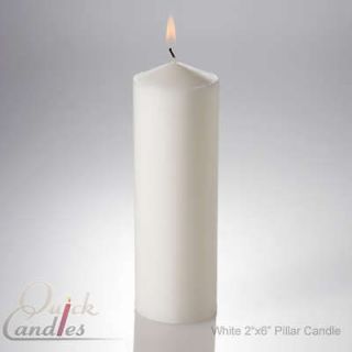 Pillar Candles Unscented 2x6. White. Set of 10. Wedding