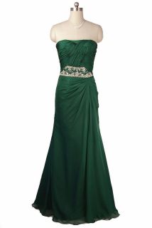Green Chiffon Stylish Sexy Evening Dress Bridesmaid Gown Robe
