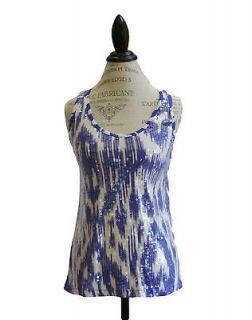 Crew Factory Printed Sequin Tank New size L 12/14 African Violet 