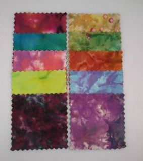 40 Tie Dye Quilting Cotton Fabric Squares Blocks Patchwork Blocks 