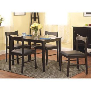 Wesley 5 piece Black Dining Set Kitchen Table and Chairs Decor Kitchen