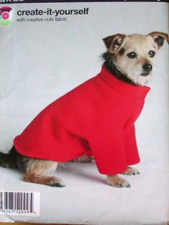 Fleece LARGE DOG COAT Simplicity Sewing Pattern 2087