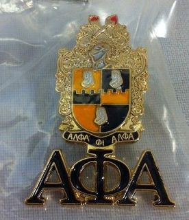 Alpha Phi Alpha Fraternity Crest with 3 Greek Letter Lapel Pin  New