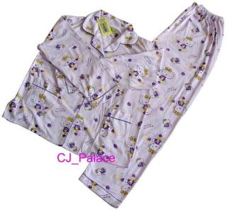 Hello Kitty Pajama Set Sleepwear Teenager Adult   Purple Color, Size 